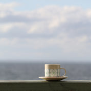Fukube Pottery - Light Blue Mizuki Flower Cup & Saucer