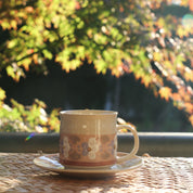 Fukube Pottery - Purple Violet Flower Cup & Saucer