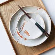 White Shino Chrysanthemum Plate/Dish