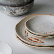 White Shino Chrysanthemum Plate/Dish