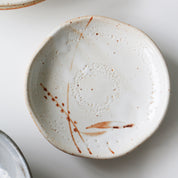 White Shino Chrysanthemum Plate/Dish